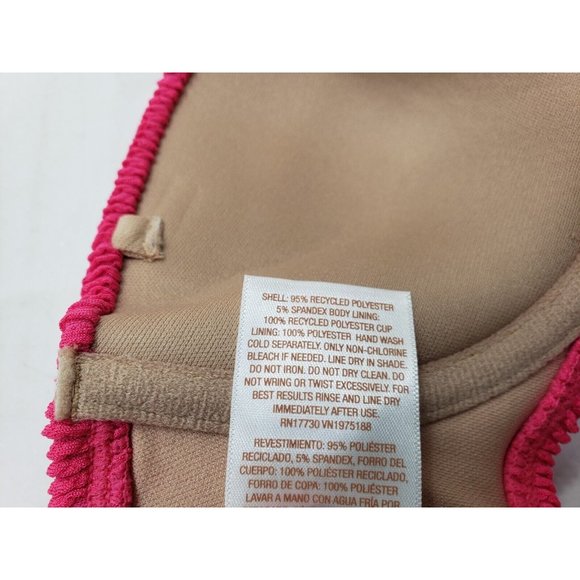 Shade & Shore Womens Bikini Top W/ Removable Strap Lightly Padded Hot Pink 34A - Picture 7 of 8